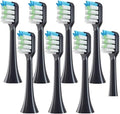 Compatible for Electric Toothbrush O2 Replacement Heads Medium Hardness Nozzles Brush(8PCS Black)