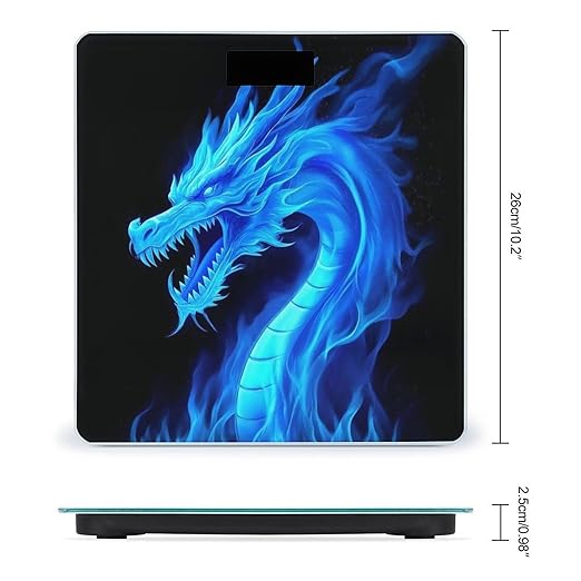 Automatic Switch Digital Bathroom Weighing Scale Smart Scale for Body Weight Blue Fire Flame Dragon