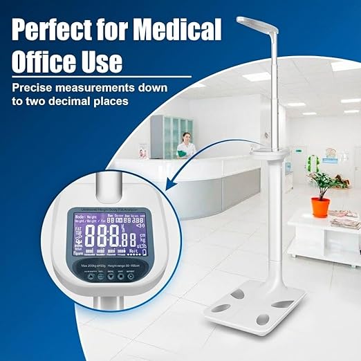 Medical Digital Physician Scale with Built-in Height Rod 500 lb Capacity Height and Weight Scale kg/lb Unit Switch BMI Measurement Professional Scale for Doctor Office Clinic Home &amp Gym