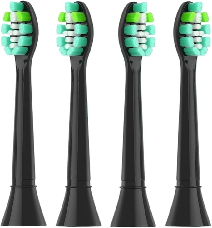 4-16pcs Replacement Toothbrush HeadsCompatible for Phillips Sonicare Electric HandlesSoft Bristles(4pcs Black)