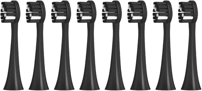 8/16PCS Electric Toothbrush Replacement HeadsCompatible for SEAGO 2725/S2/S5/SX/SG972 YUNCHI Y7 Brush Nozzle(8Black)