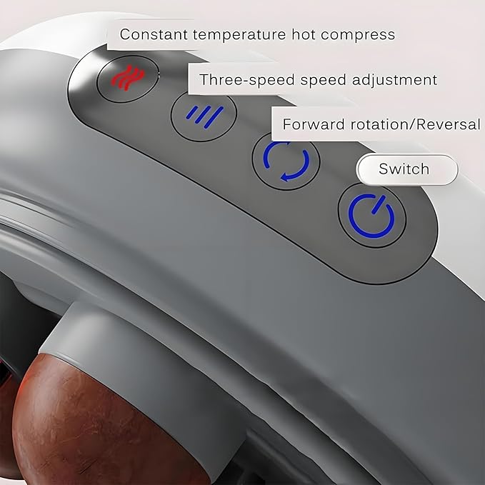 Abdominal Massager Electric Fast Warming Belly Belt 20kg/s Torque 3 Levels Intensity Adjustable 30mm Large Meteorite Massage Head for Waist/Neck/Thigh