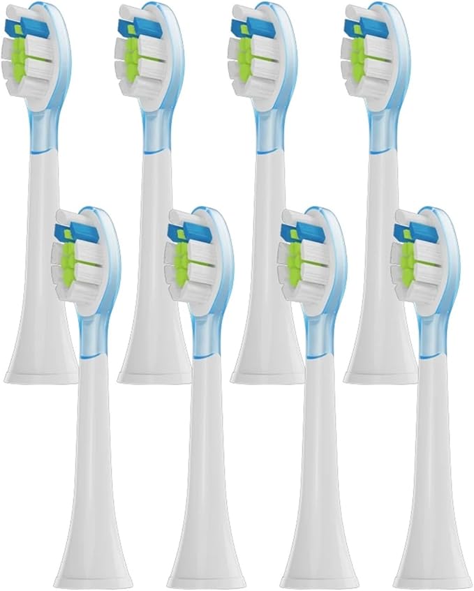 8Pcs Replacement Brush Heads Compatible for HX6064 HX6930 HX6730 Sonic Electric Toothbrush Vacuum 4100 6500 6100 5300 C3(PS Green)