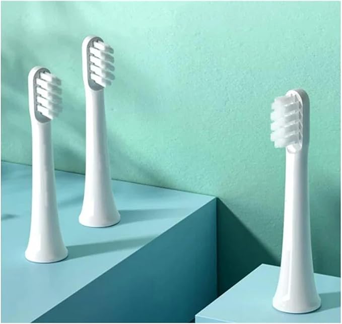 10PCS Compatible for MIJIA T100 Replacement Brush Heads Sonic Toothbrush Vacuum Soft Bristle Suitable Nozzles(10White)