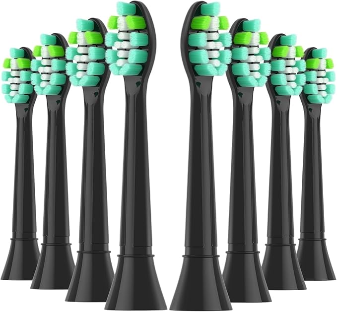8pcs Replacement Toothbrush Heads Electric Brush Head Compatible for 4100 6500 6100 7500 5300(8pcs Green-Black)