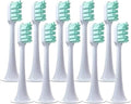10pcs Replacement Toothbrush Heads Compatible for T300 T500 T700 Teeth Brush Soft Teethbrush Nozzles(10 Green-Standard)