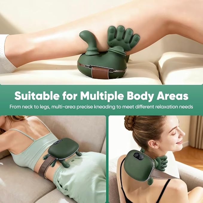 Neck Massager with Heat - Shiatsu Neck and Back Massager with Fingers Electric Hand Massagers for Muscles for Pain Relief deep Tissue for Home Office Travel