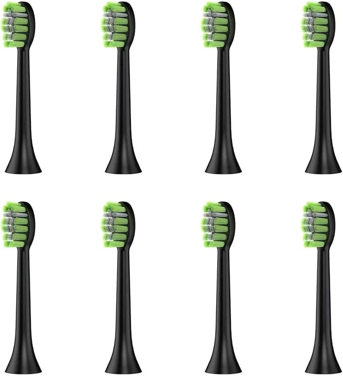 Compatible for Y05 YD05 Electric Toothbrush Heads Replacement Soft Bristles Nozzles(8pcs Black)