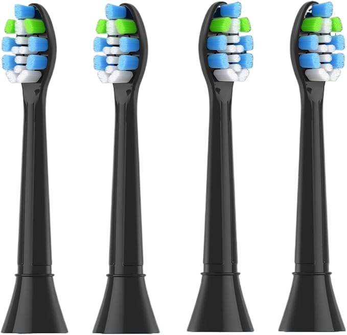 4-16Pack Replacement Toothbrush Heads Compatible for Philips Sonicare Electric Tooth Brush Refill(4pcs Black)