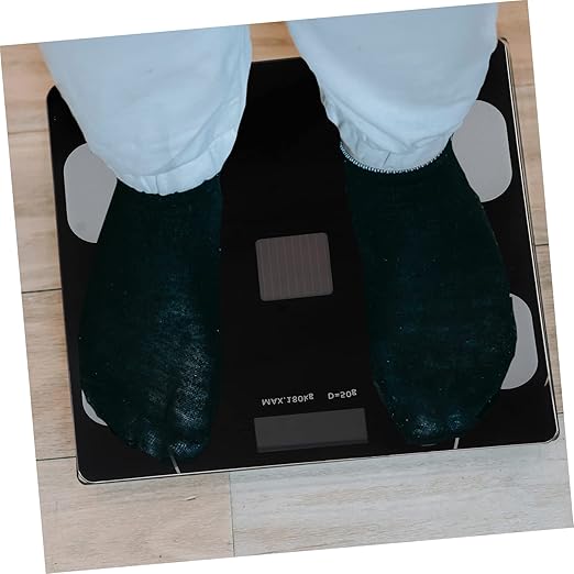 Baluue Practical Digital Body Weight Scale with USB Charging and Solar Power Accurate Fat and Bmi Measurement Tempered Glass for Monitoring