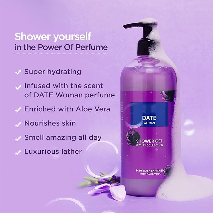 BVita Luxury Date Woman Body Wash Refreshing Shower Gel for Deep Cleansing Hydrating Moisturising Softer &amp Smoother Skin with Aloe Vera 500 Ml