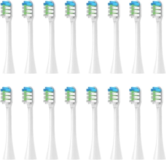 Replacement Toothbrush HeadsCompatible for nandme nx8000 Soft Bristle Tooth Brush Head（16PCS）(16pcs White)