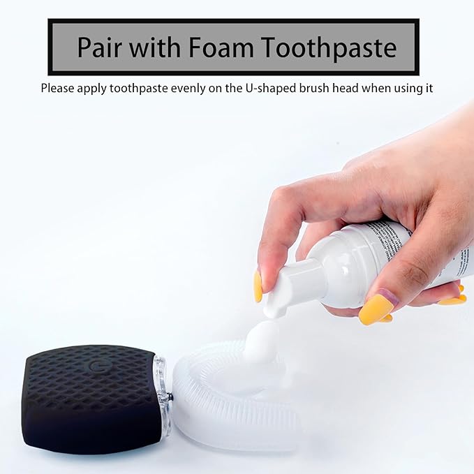 Ultrasonic Toothbrush for Adults - Automatic Electric Toothbrush with Soft Bristles Waterproof &amp Washable Rechargeable Portable Design with Wireless Charging 30'' Timer for Travel &amp Home Use (
