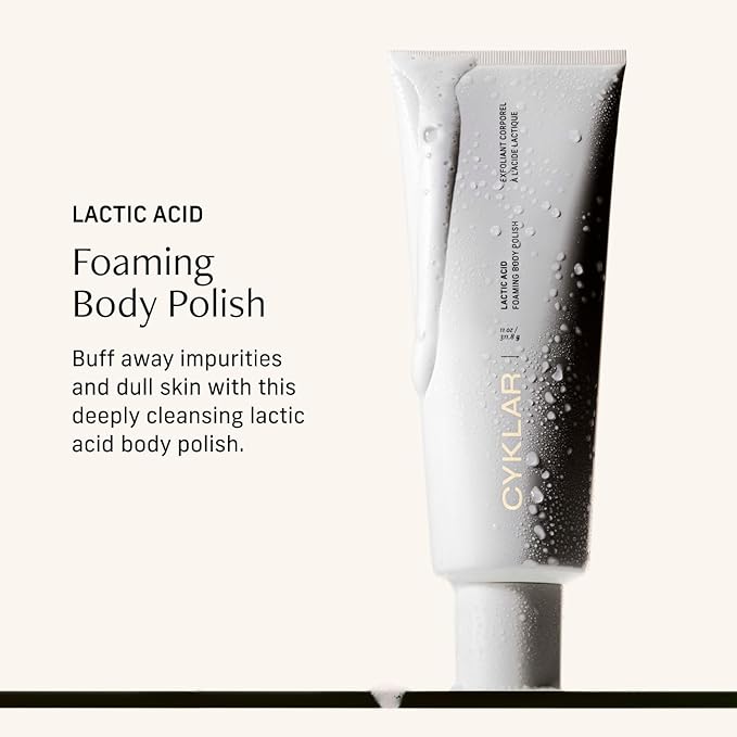 Cyklar Lactic Acid Body Polish – Chemical Exfoliator with AHAs &amp Volcanic Pumice – Added Glycerin for Skin Hydration – Fragrance-Free 11 fl oz