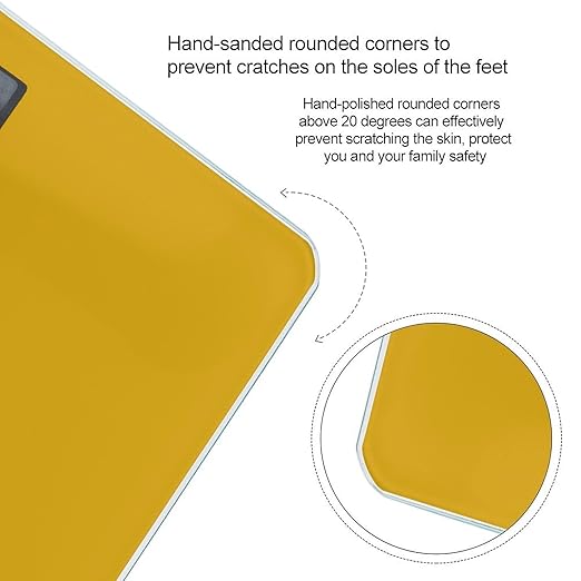 Mustard Yellow Bathroom Scale Ultra-Bright Liquid Crystal Screen Weight Scale Accurate Bathroom Body Scales for Body Weight Bathroom Pet Home Bedroom Gift-Giving