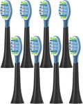 8Pcs Replacement Brush Heads Compatible for Philips HX6064 HX6930 HX6730 Sonic Electric Toothbrush Vacuum 4100 6500 6100 5300 C3(C3 Black)