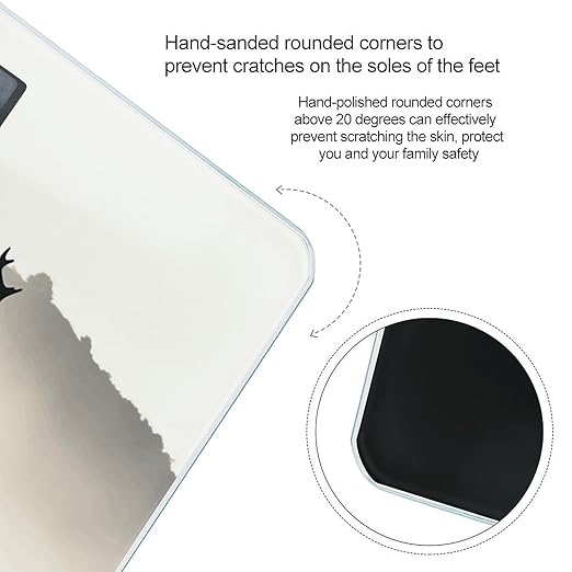Wildlife Deer Silhouette Scale for Body Weight Anti-Slip Sturdy Tempered Glass Weighing Machine Highly Digital Accurate Bright LCD Bathroom Scale for Household Gift