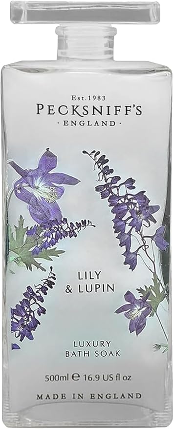 Pecksniff's Lily &amp Lupin Bath Soak Decanter | 500ml/16.9 Fl Oz