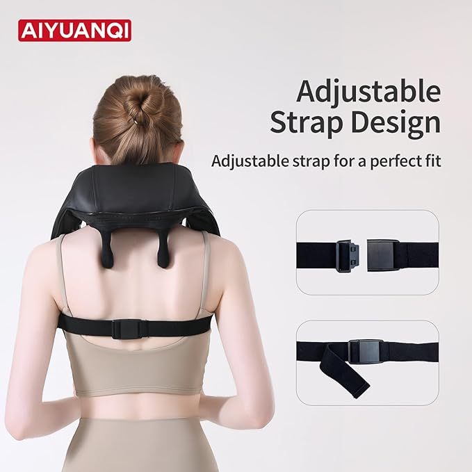Cordless Neck Massager with Heat Rechargeable Shiatsu Back Massager for Pain Relief/Muscle Relax 4D Deep Tissue Kneading 3 Mode/2 Heat Auot Off Electric Massager