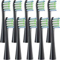 10PCS Brush Head ReplacementCompatible for Electric Toothbrush Soft Bristle X/X PRO/ Z1 Brushes Replaceable(10 Black)