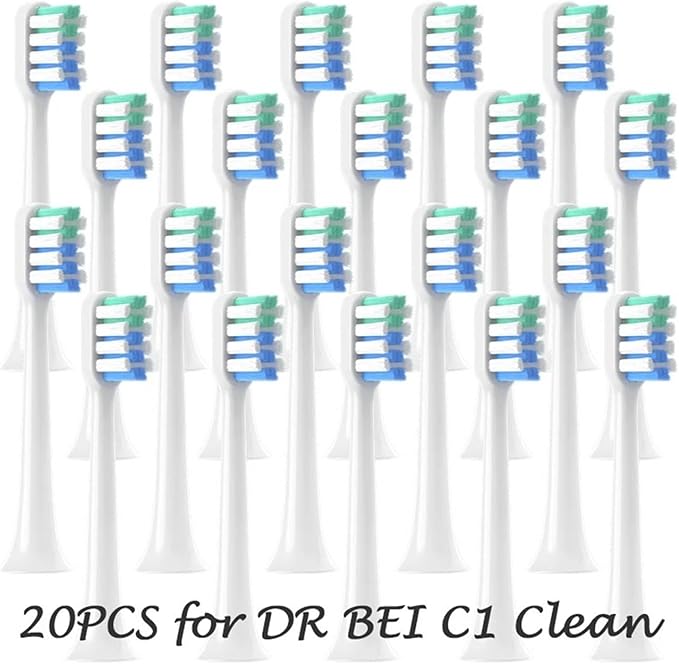 20/50PCS Compatible for Replacement C1 Sensitive Clean Whitening Brush Soft Bristle Sonic Electric Toothbrush Nozzles(50Clean)