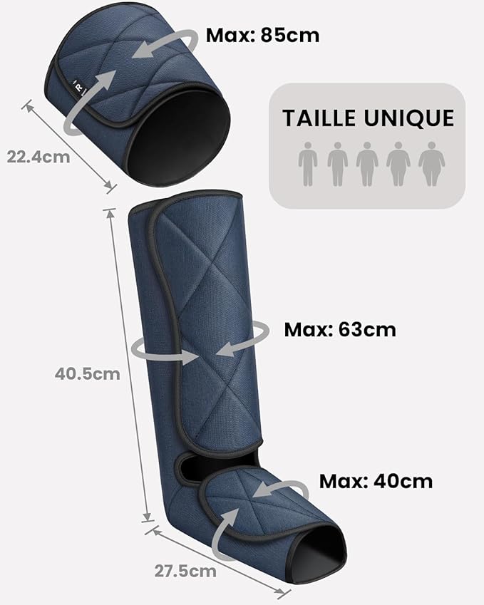 RENPHO Compression Leg Massager Air Compression Massager for Circulation Pain Relief Effective for Father Mother Reduce Swelling-Blue