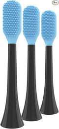 Tongue Scraper Heads for Philips Sonicare Click-On Handles – Gentle &amp Effective Tongue Cleaner Fresh Breath 3 Pack Replacement Brush Heads (Black Click-On Handles)