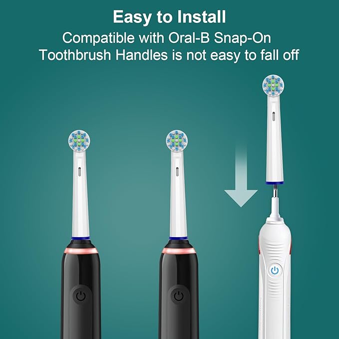 8 Pack Replacement Toothbrush Heads Compatible with Oral B Pro 1000 Electric Toothbrush Brush Heads Refill for Smart 1500 Cross/Floss/Sensitive/7000/5000 Black/White