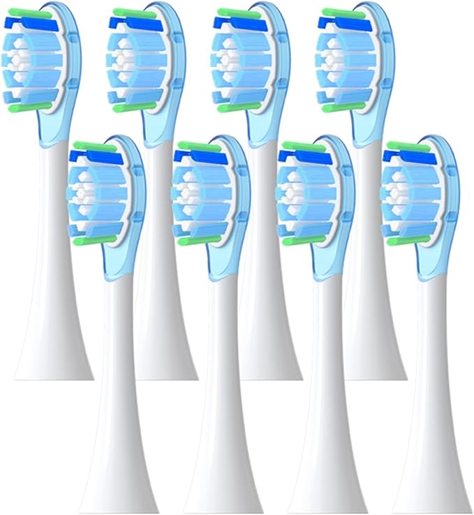 8 Pcs Replacement Brush HeadsCompatible for Philip Diamond Series HX6064 HX6930 HX6730 Sonic Electric Toothbrush Vacuum Nozzle A3(8 Blue A3)