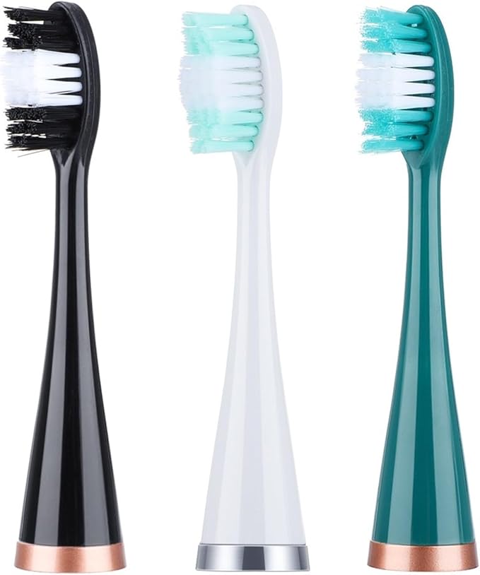 3 Pcs Replacement Brush Heads Electric Toothbrush Head Compatible for Teeth Cleaner Bristle Refill(Black)