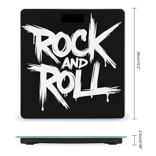 Automatic Switch Digital Bathroom Weighing Scale Smart Scale for Body Weight Black and White Rock and Roll Tattoo Print