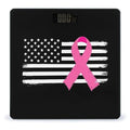 Women's Digital Bathroom Weighing Scale Automatic Switch Energy Saving Scale Smart Scale for Body Weight Breast Cancer Awareness Pink Ribbon American Flag