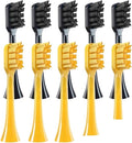 10 Pieces of Toothbrush Heads Compatible with APIYOO G7/P7/Y8/T9/T10/T6S/T7S/A7/SUP/MOLE Replacement Brush with Soft Bristles(10PCS Black Yellow)