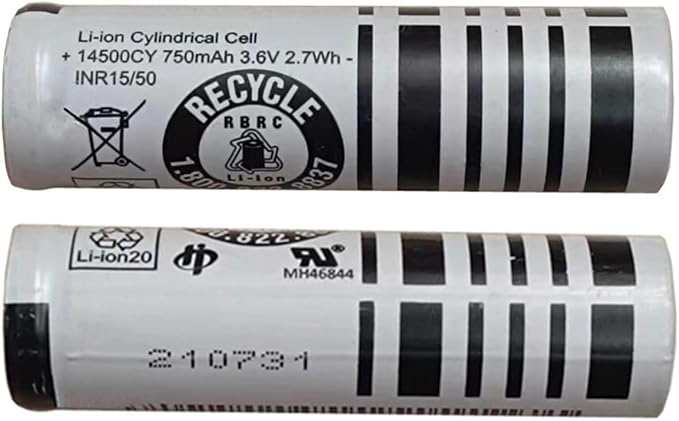 2PCS 14500CY UR14500AC Flat Head Batteries - Compatible With Braun Oral-B Pro 2 (Type 3766) IO4-iO9 3768 3769 Electric Toothbrushes