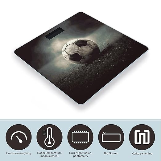Sport Soccer Bathroom Scale Ultra-Bright Liquid Crystal Screen Weight Scale Accurate Bathroom Body Scales for Body Weight Bathroom Pet Home Bedroom Gift-Giving