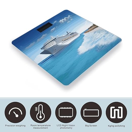 Seaside Cruise Ship Bathroom ScaleHighly Accurate Digital Weighing Machine for People Bright LED Display Weight Scale for The Aldult Home Use