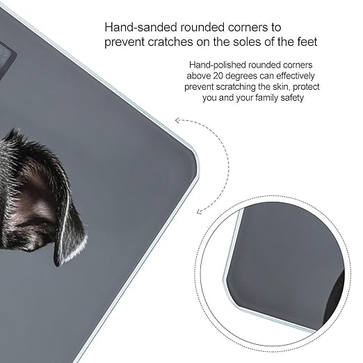 Boston Terrier Scale for Body Weight Digital Bathroom Scale Toughened Glass High Precision Scales for Body Weight with Large LCD Backlight Display Weight Scales