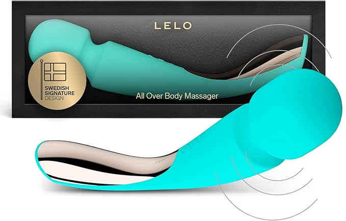 LELO Body Massager Large - Vibrating Handheld Full Body Massager for Waterproof Experience Perfect for Back and Neck (Aqua)