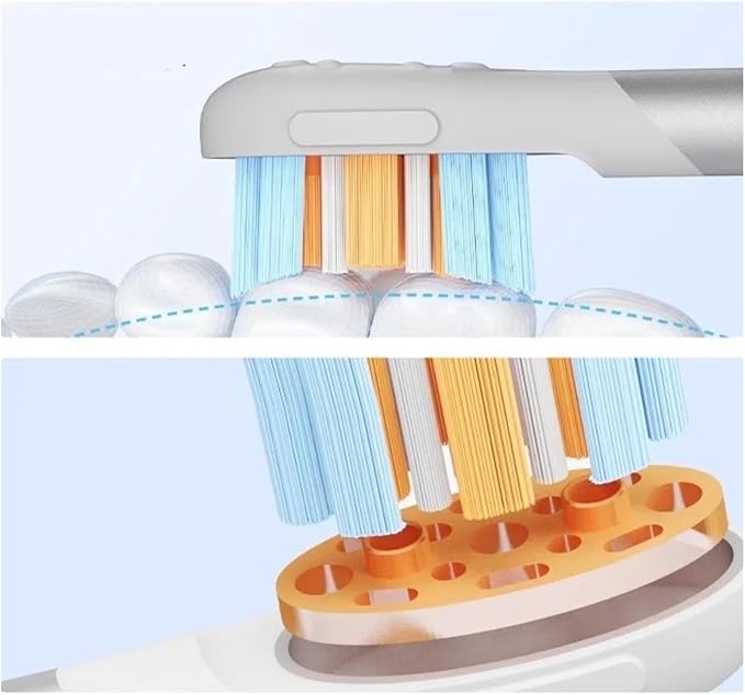 Compatible for Electric Toothbrush Head Soft Bristles Interactive Design Gum Protection Full Effect Cleaning Accessory(P3K6 2Pcs)