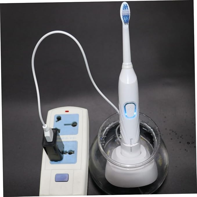 VICASKY Electric Toothbrush Sonic Vibration USB Charging Bristle Toothbrush Waterproof for Home Use White
