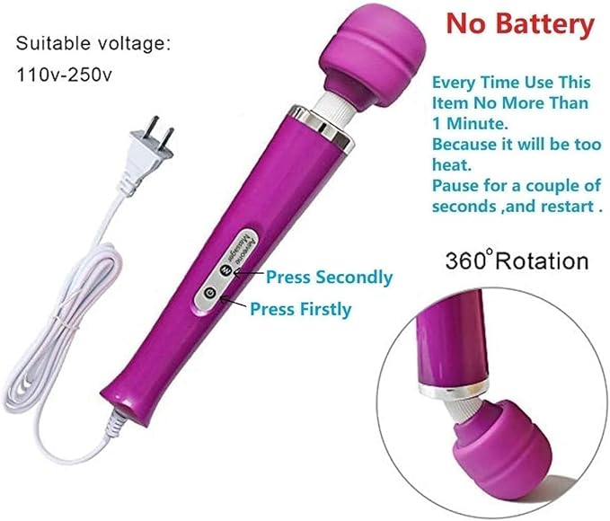 Power Big Handheld Electric Back Body Massager for Woman Sport Recovery Muscle ACH Pain Shoulder Neck Leg Hand Foot Massage Tool (Purple Big Massage and Purple Mini Tool)