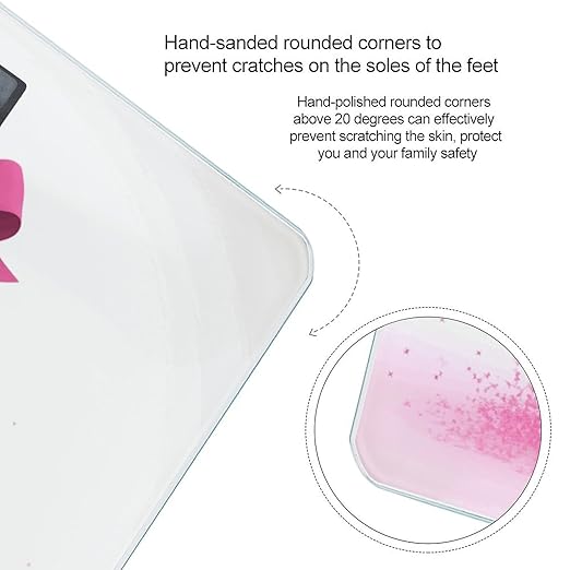 Pink Christmas BallScale for Body Weight with LCD High Precision Weighing Scales Fashion Sturdy Tempered Glass Weight Scales Easy-to-Read Digital Bathroom Scale for Daily 400lb