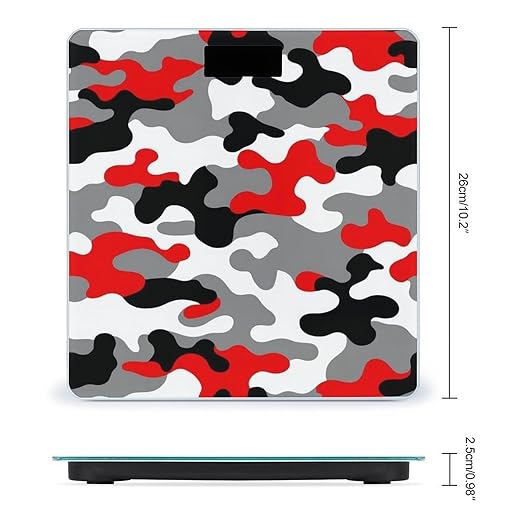 Digital Bathroom Weighing Scale Energy Saving Scale Smart Scale for Body Weight Military Red Camo Army Camouflage