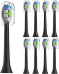8 Pack Replacement Toothbrush Heads for HX6063 with Hygienic Caps Fits Electri(Black)