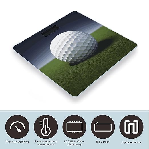 Digital Bathroom Scale for Body Weight Scale with Bright LCD Display High Accuracy Step-On Technology Auto On/Off Golf Ball Digital Scales 400 Lbs /180kg