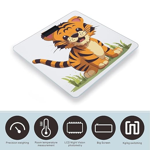 Spotted Tiger Bathroom ScaleHighly Accurate Digital Weighing Machine for People Bright LED Display Weight Scale for The Aldult Home Use