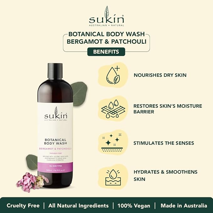 Sukin Natural Bergamot &amp Patchouli Botanical Body Wash 16.91 fl oz