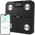 iHome Digital WiFi Smart Scale for Body Weight Weight Scale Including BMI Body Fat Muscle Mass Batteries Included (Black Smart WiFi)