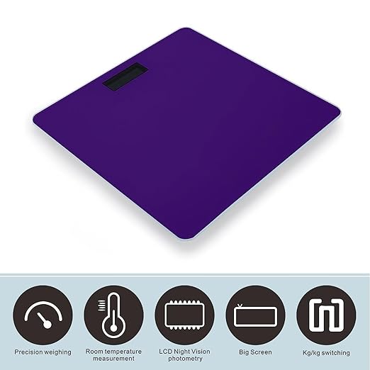 Women's Fashion Automatic Switch Digital Bathroom Weighing Scale Smart Scale Purple
