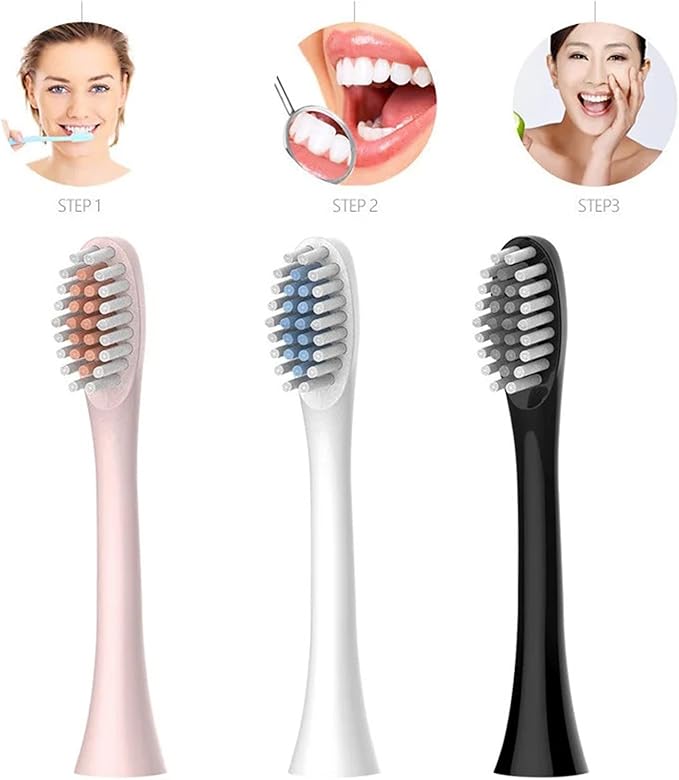4pcs Replacement Toothbrush Heads Compatible for X-3 X-2 Sonic Electric Travel Box Tooth Brush Holder(Ivory)